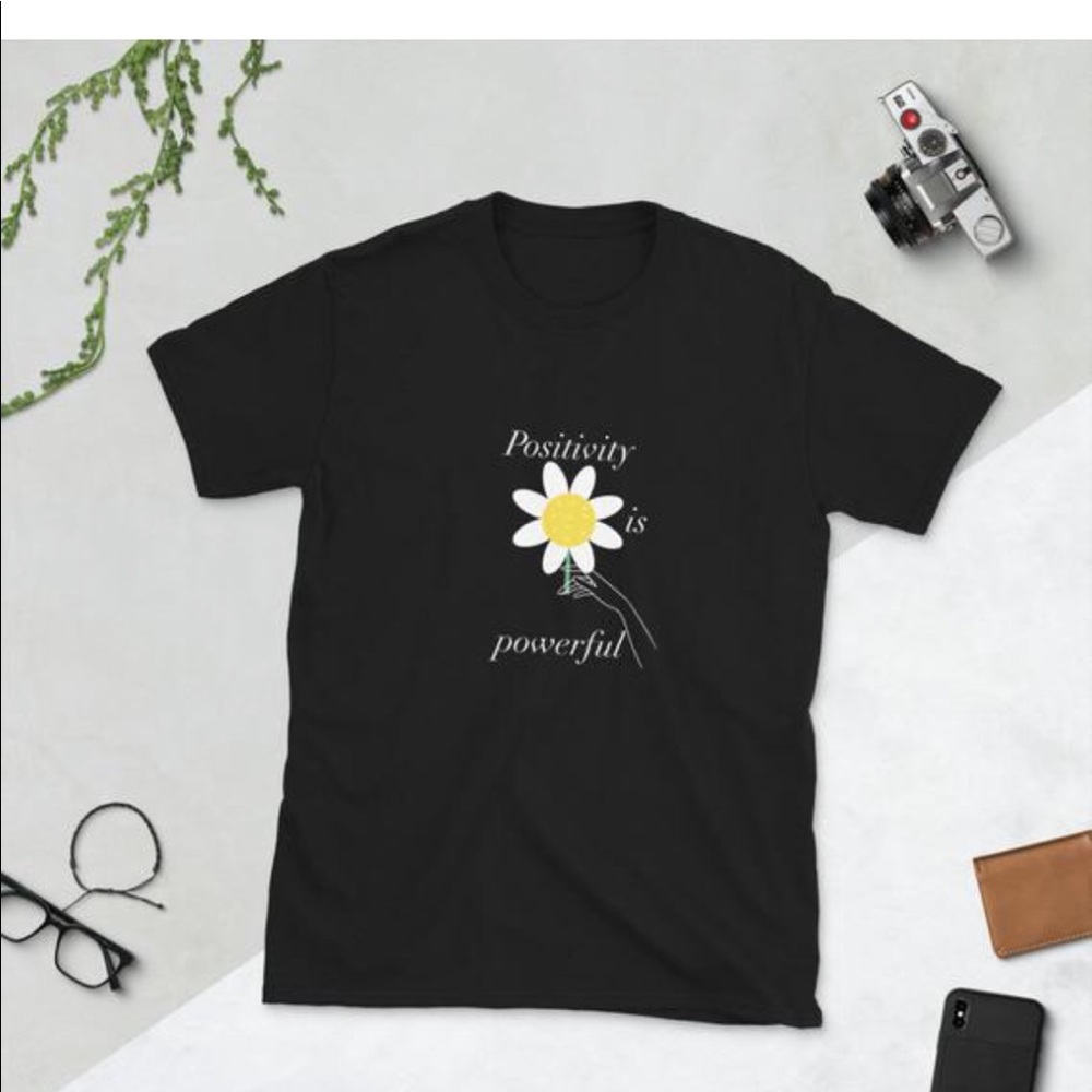 Positivity is powerful design black women short sleeve T-shirt Sz S